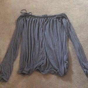 Off the shoulder striped blouse